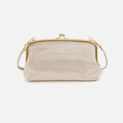 Cora Wallet Crossbody In Metallic Leather - Sand Shimmer | HOBO