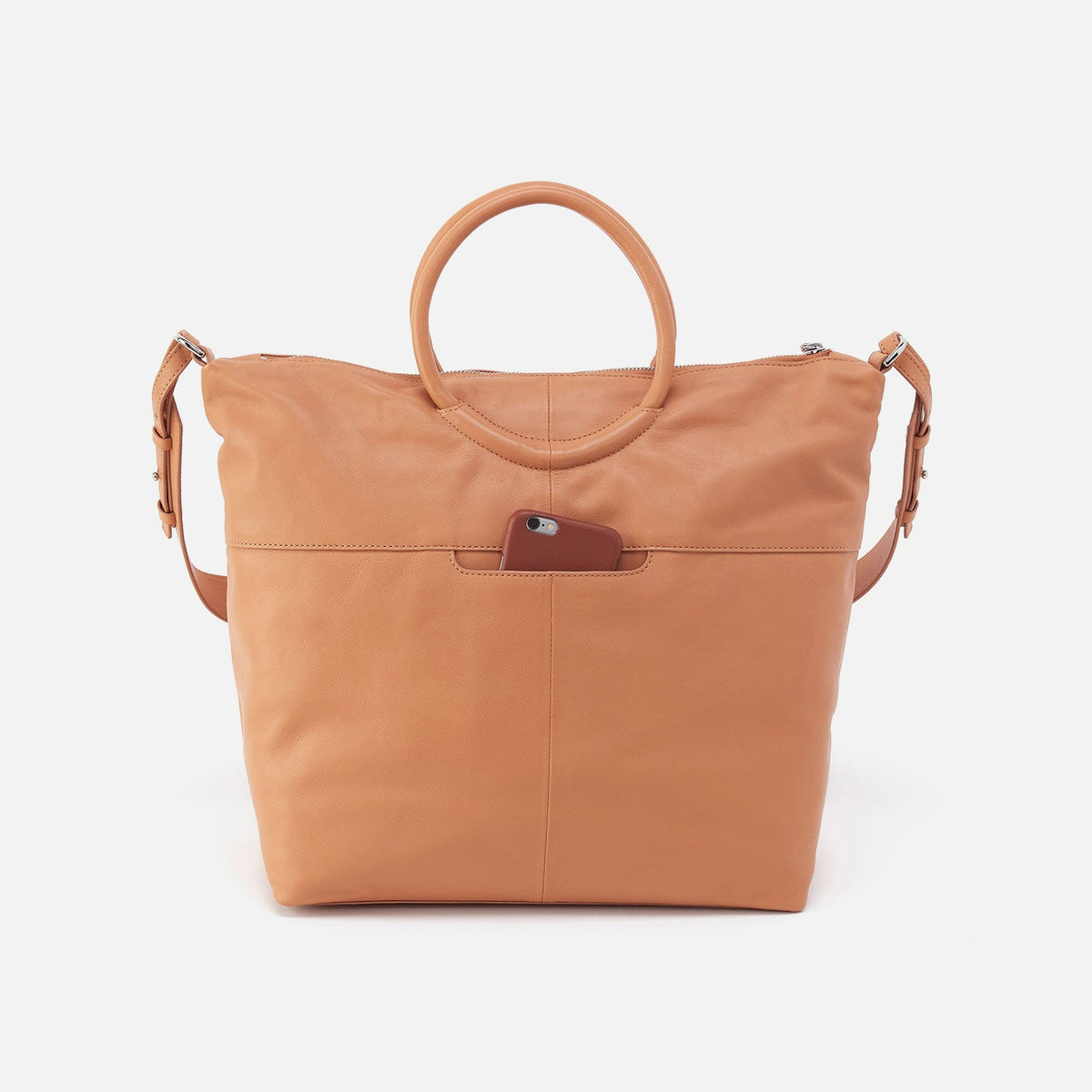 Maggie Satchel In Smooth Leather - Doe | HOBO