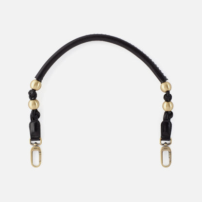 Tamborine Strap in Polished Leather - Black | HOBO