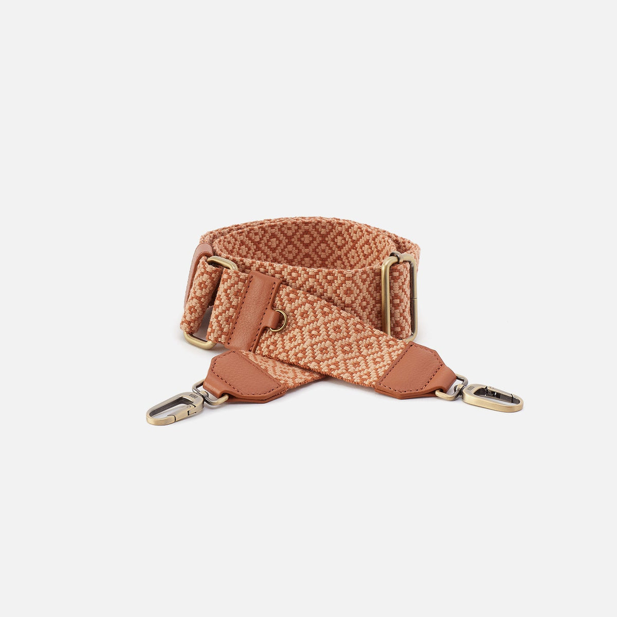 Webbing Strap In Webbing Fabric With Pebbled Leather Trim - Desert Sun | HOBO