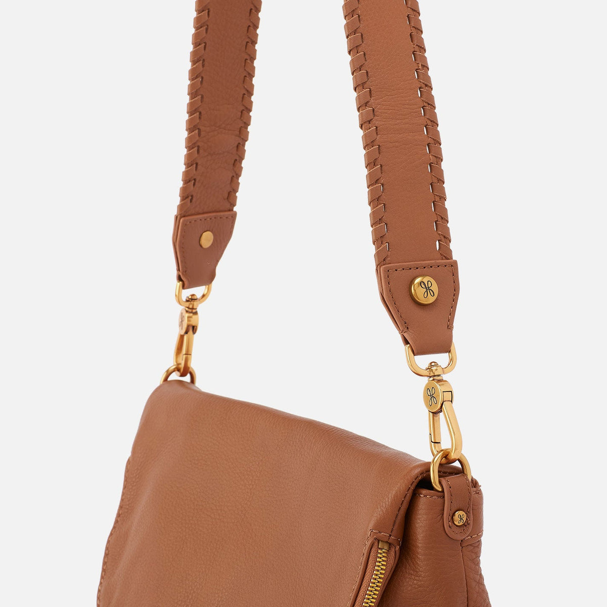 Whipstitch Guitar Strap In Pebbled Leather - Warm Honey | HOBO
