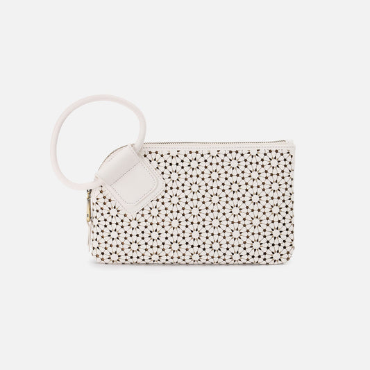 Sable Wristlet In Perforated Leather - Ecru Daisy Perf | HOBO