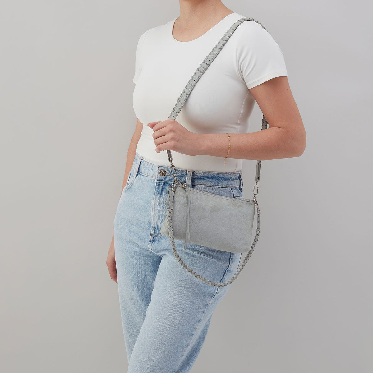 Darcy Crossbody In Buffed Leather - Misty Harbor | HOBO