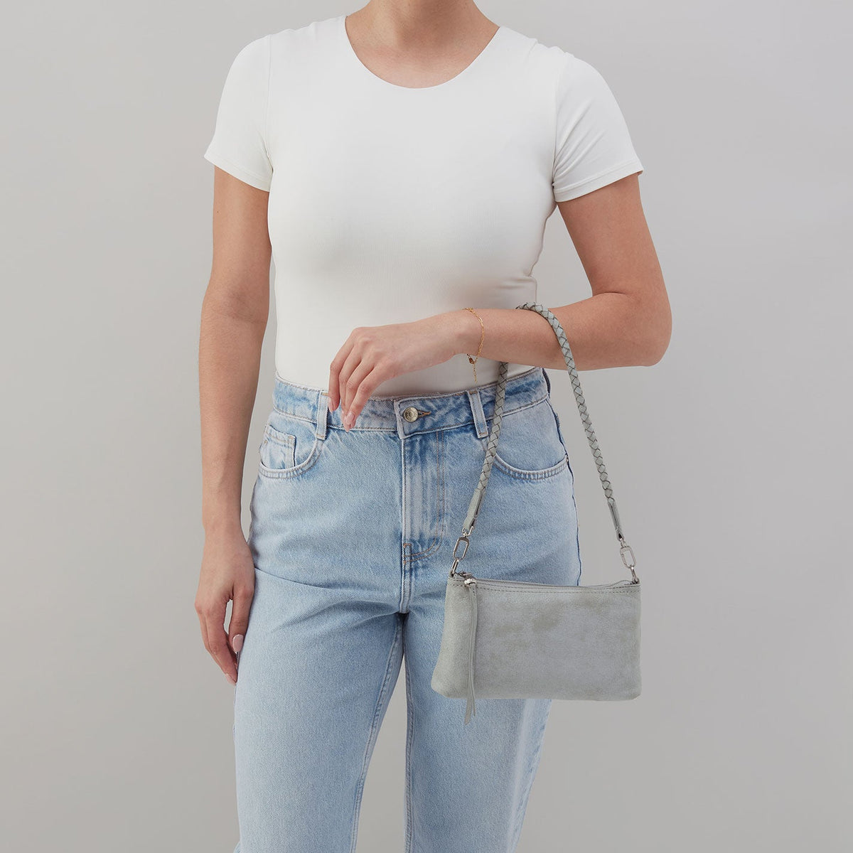 Darcy Crossbody In Buffed Leather - Misty Harbor | HOBO