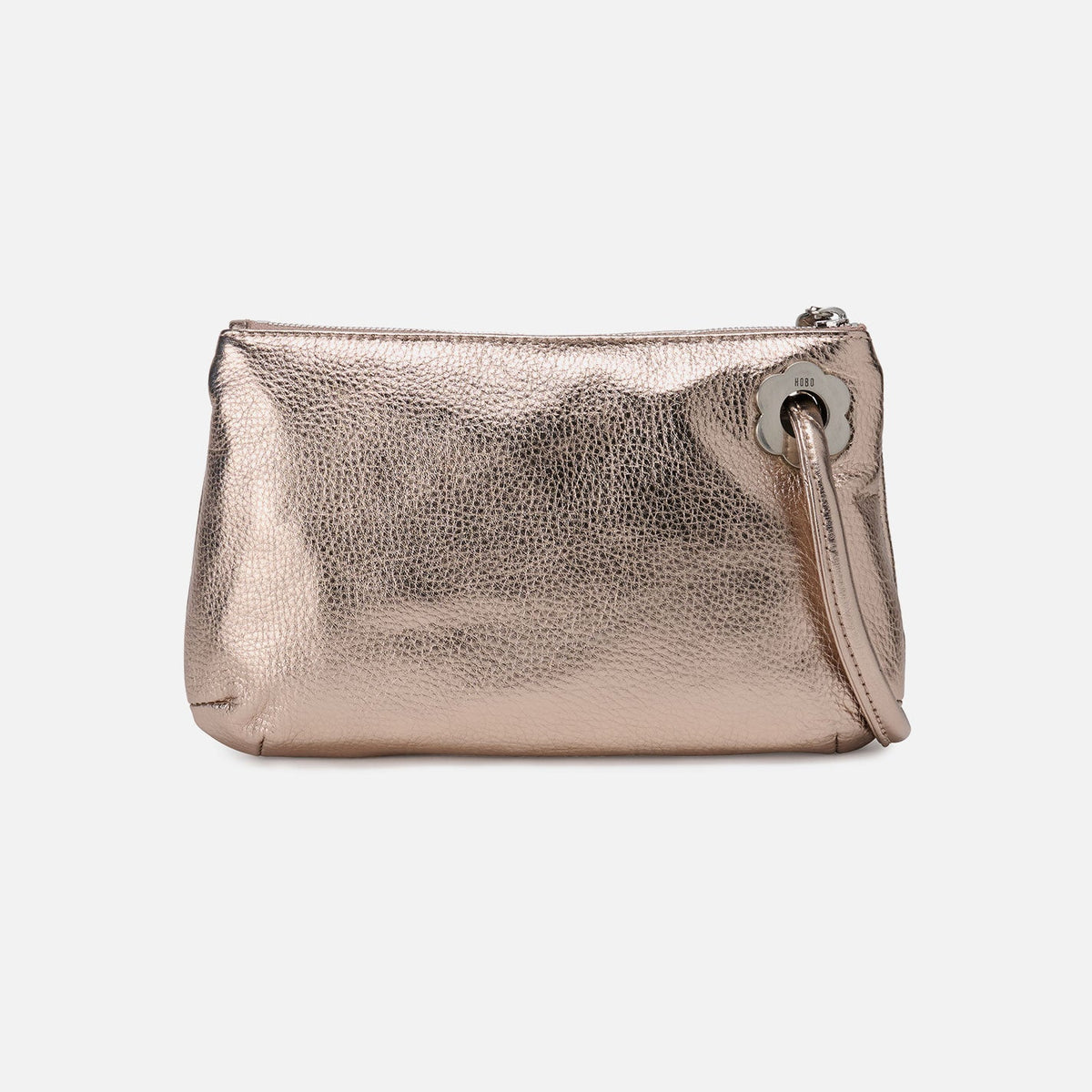 Daisy Daze Large Wristlet In Metallic Leather - Cameo Quartz | HOBO
