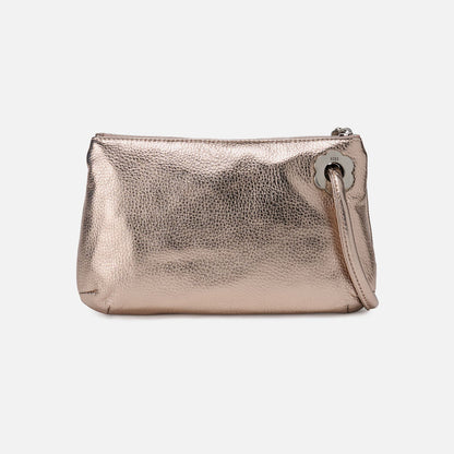 Daisy Daze Large Wristlet In Metallic Leather - Cameo Quartz | HOBO