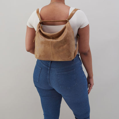 Emily Convertible Backpack In Buffed Leather - Whiskey | HOBO