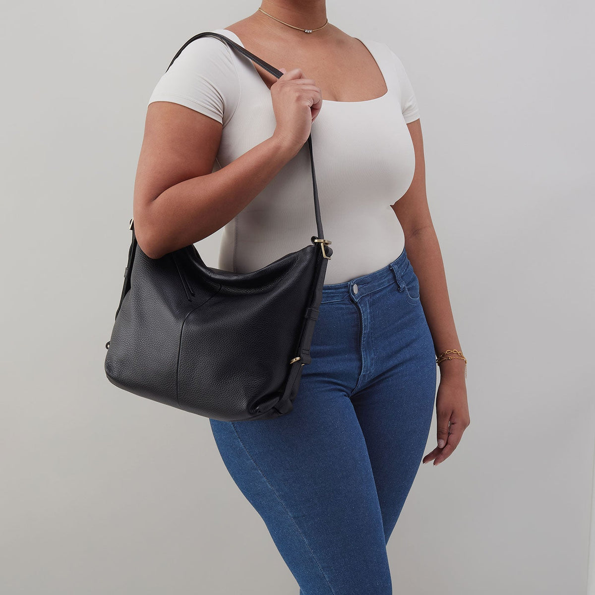 Emily Convertible Backpack In Pebbled Leather - Black | HOBO