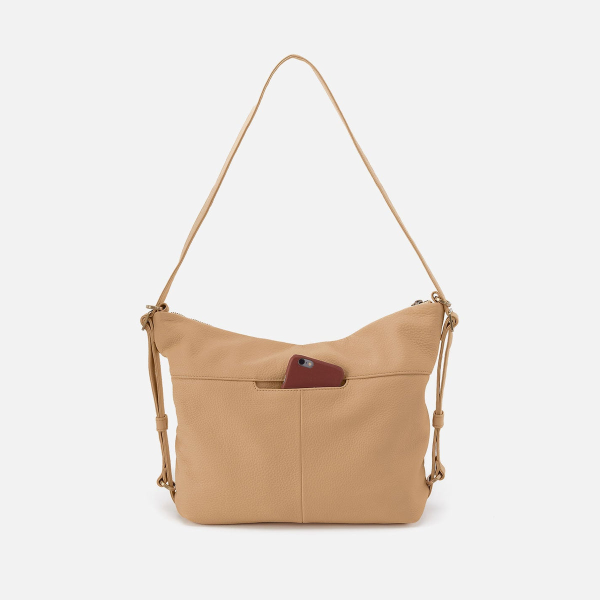 Emily Convertible Backpack In Pebbled Leather - Porcini | HOBO