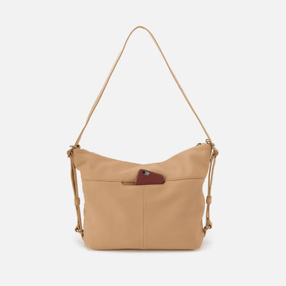 Emily Convertible Backpack In Pebbled Leather - Porcini | HOBO