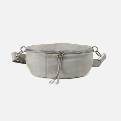 Hunter Medium Belt Bag In Buffed Leather - Misty Harbor | HOBO