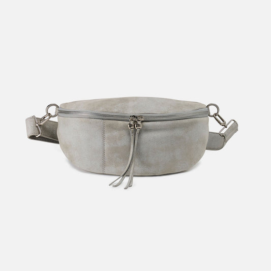 Hunter Medium Belt Bag In Buffed Leather - Misty Harbor | HOBO