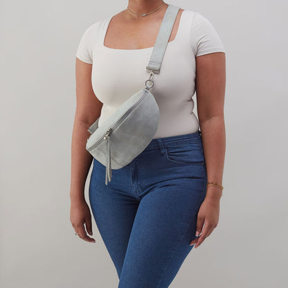 Hunter Medium Belt Bag In Buffed Leather - Misty Harbor | HOBO