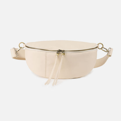 Hunter Medium Belt Bag In Pebbled Leather - Cream | HOBO