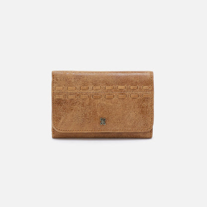 Jill Trifold Wallet In Buffed Leather - Whiskey | HOBO