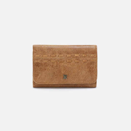 Jill Trifold Wallet In Buffed Leather - Whiskey | HOBO