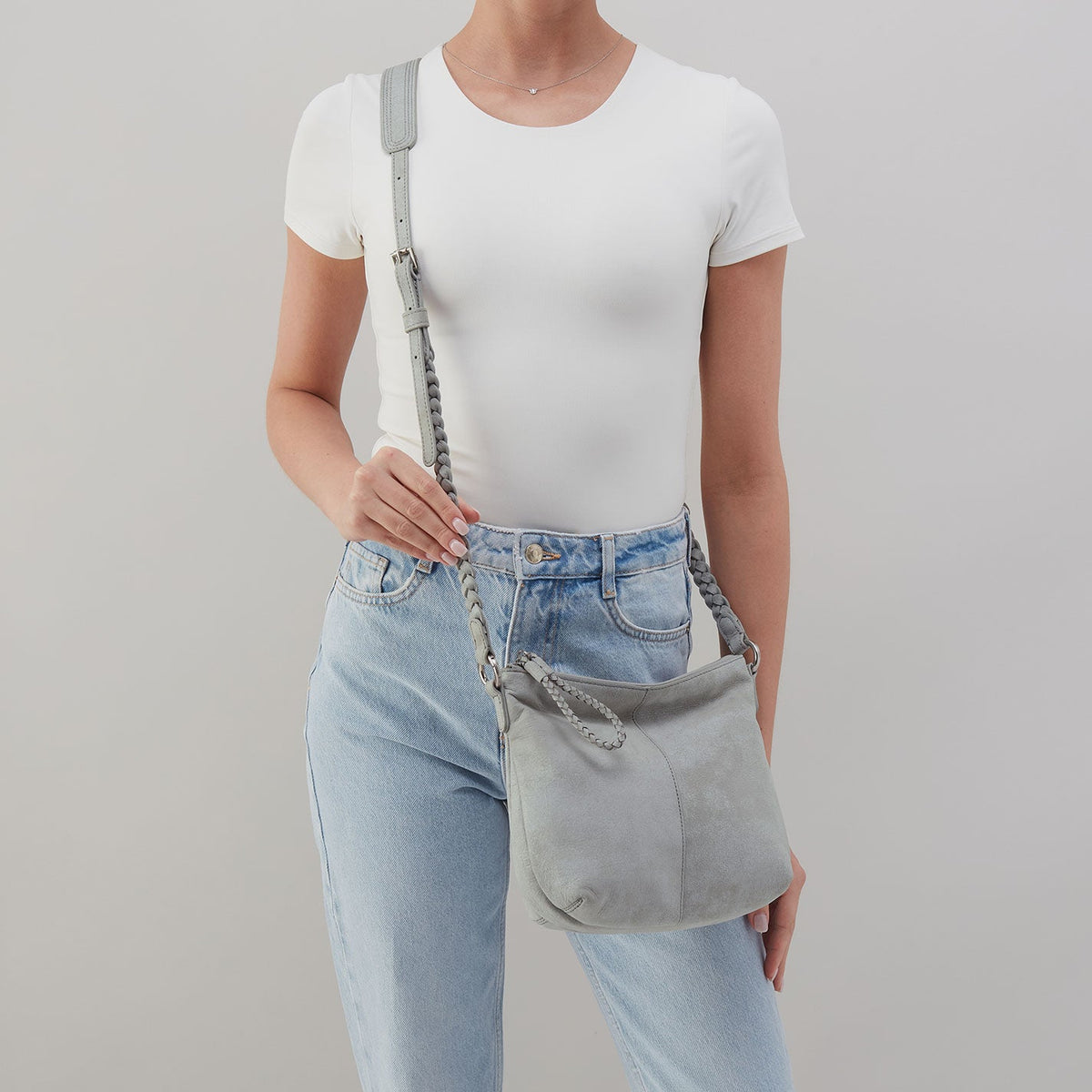 Lasso Medium Crossbody In Buffed Leather - Misty Harbor | HOBO