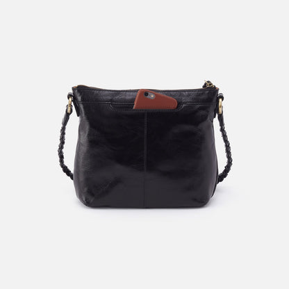 Lasso Medium Crossbody In Polished Leather - Black | HOBO