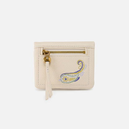 Lumen Mini Wallet In Pebbled Leather - Embroidered Birch | HOBO