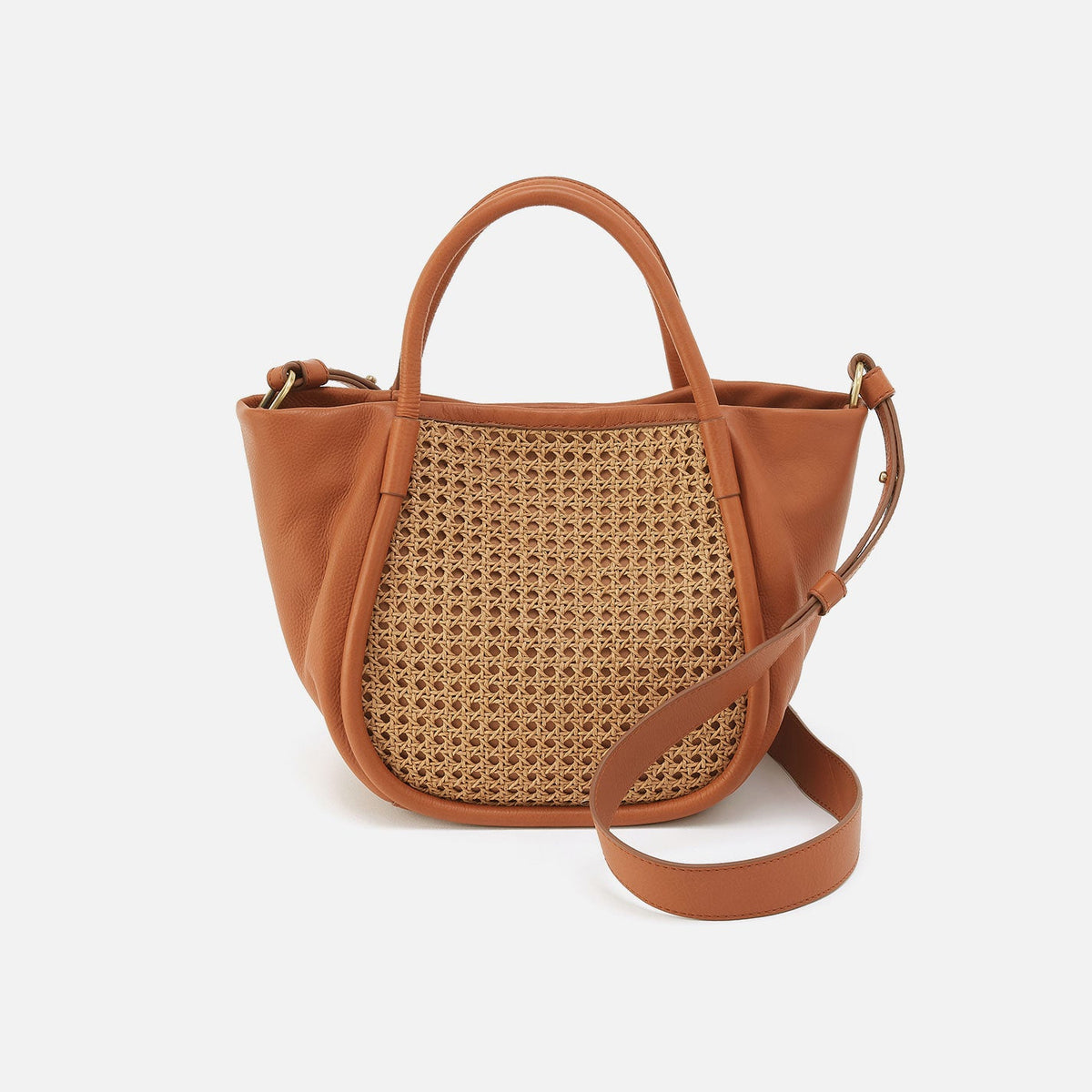 Margot Satchel In Pebbled Leather - Burnished Caramel Caning | HOBO