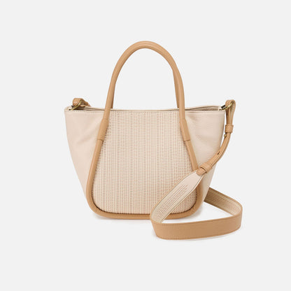 Margot Satchel In Pebbled Leather - Cream | HOBO