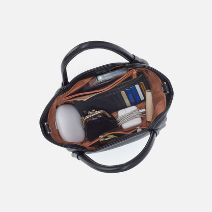 Margot Satchel In Pebbled Leather - Cream | HOBO