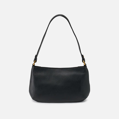 Pier Baguette In Pebbled Leather - Black | HOBO