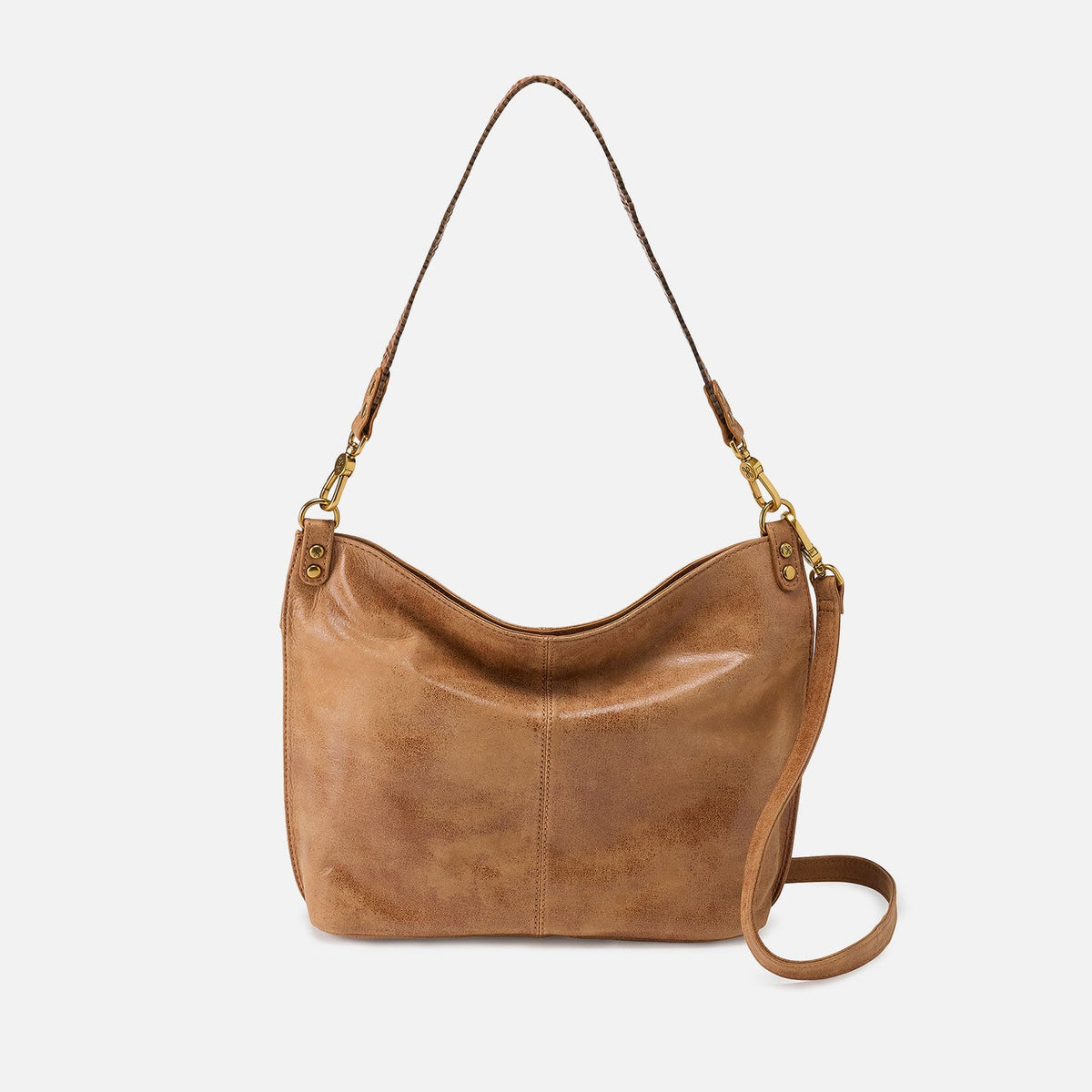 Pier Shoulder Bag In Buffed Leather - Whiskey | HOBO