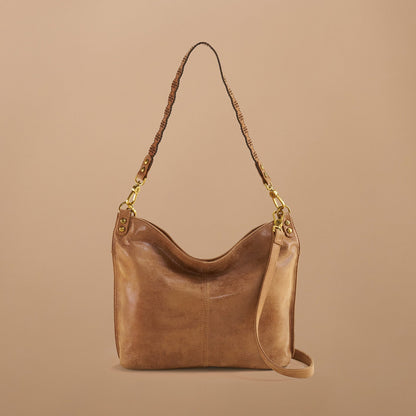 Pier Shoulder Bag In Buffed Leather - Whiskey | HOBO