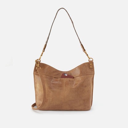 Pier Shoulder Bag In Buffed Leather - Whiskey | HOBO