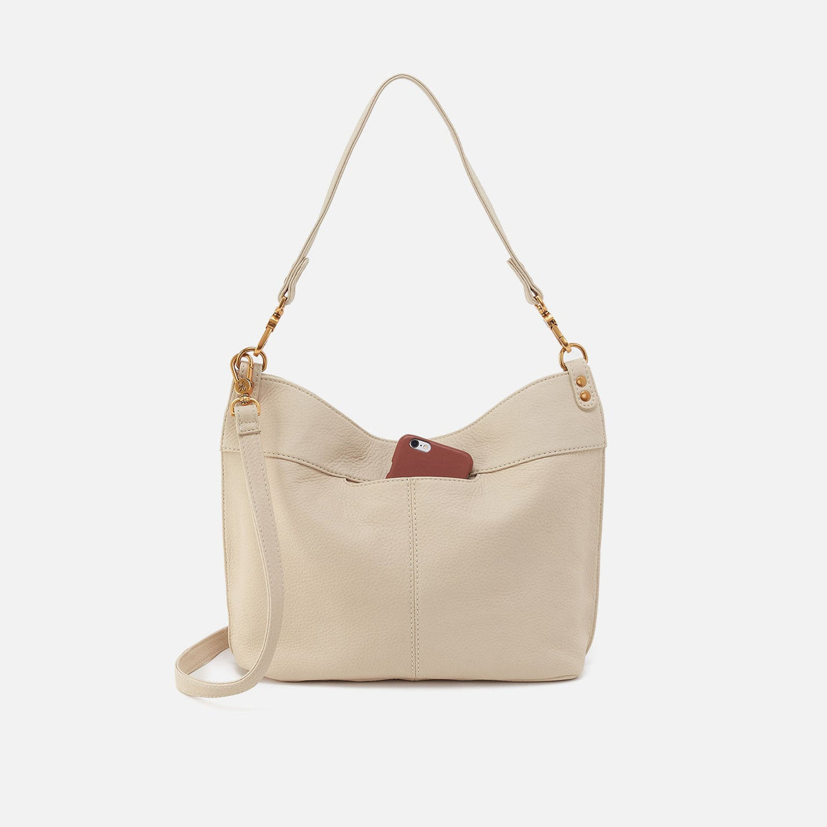 Pier Shoulder Bag In Pebbled Leather - Embroidered Birch | HOBO