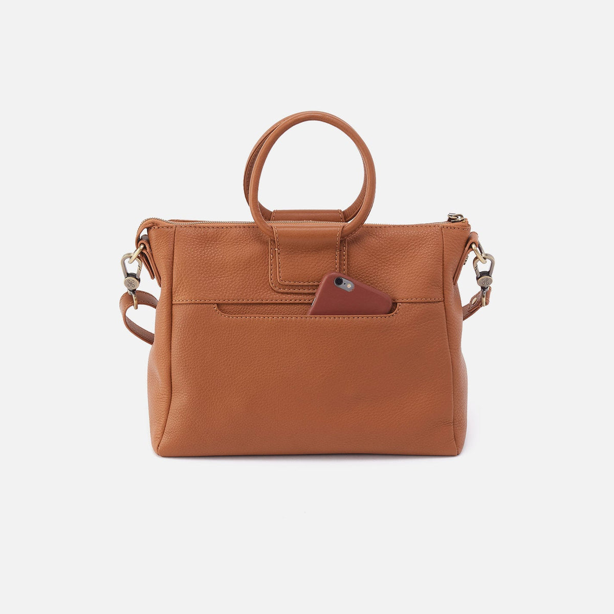 Sheila Medium Satchel In Pebbled Leather - Warm Honey | HOBO