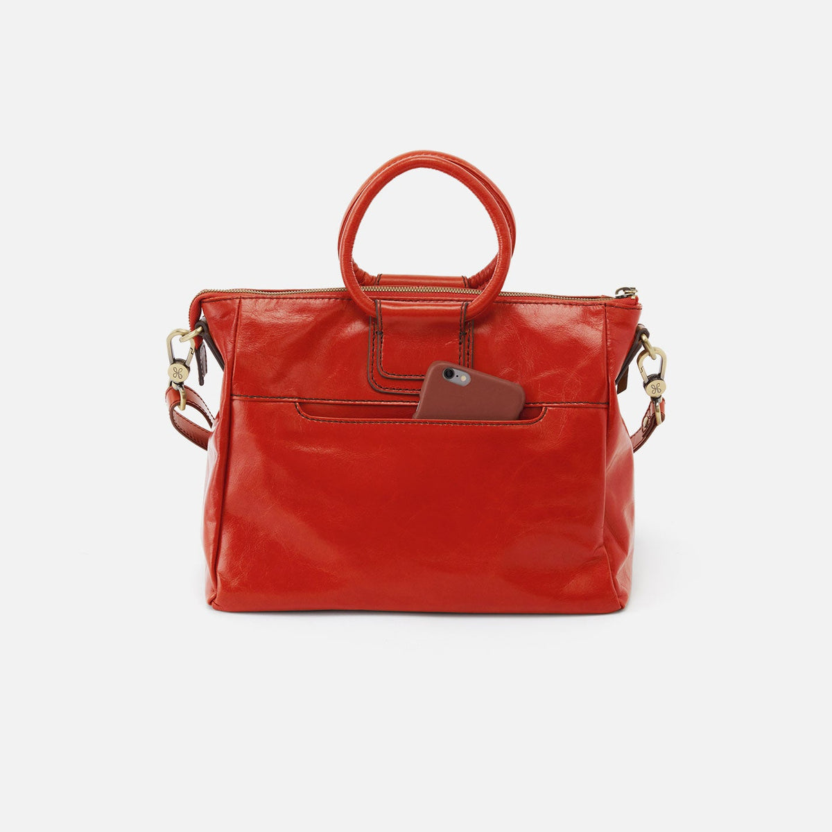 Sheila Medium Satchel In Polished Leather - Grenadine | HOBO