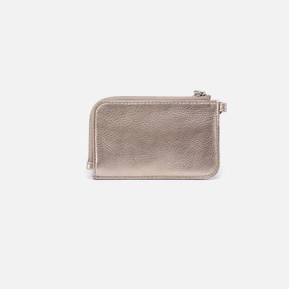 Tabby Card Wristlet In Metallic Leather - Cameo Quartz | HOBO