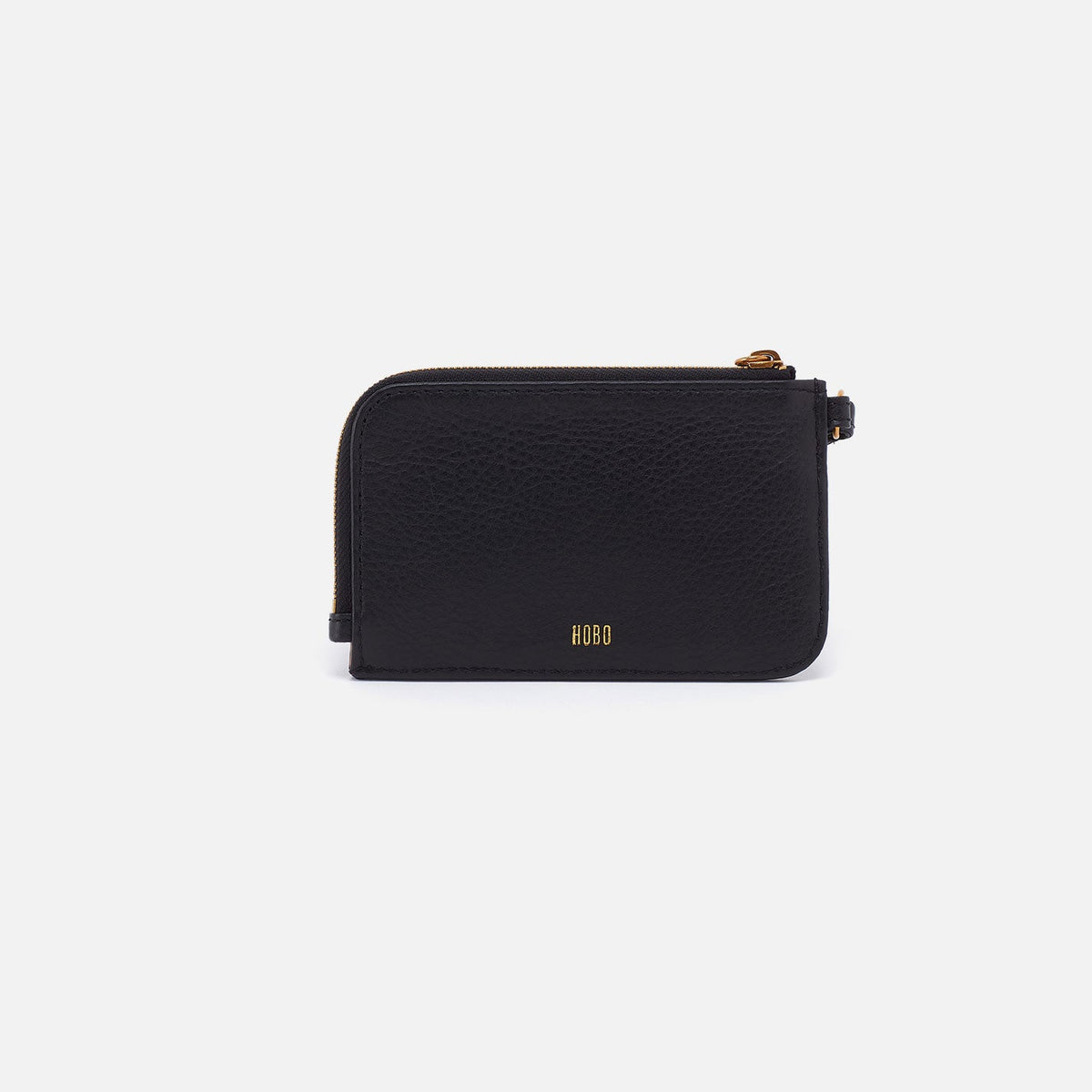 Tabby Card Wristlet In Pebbled Leather - Black | HOBO