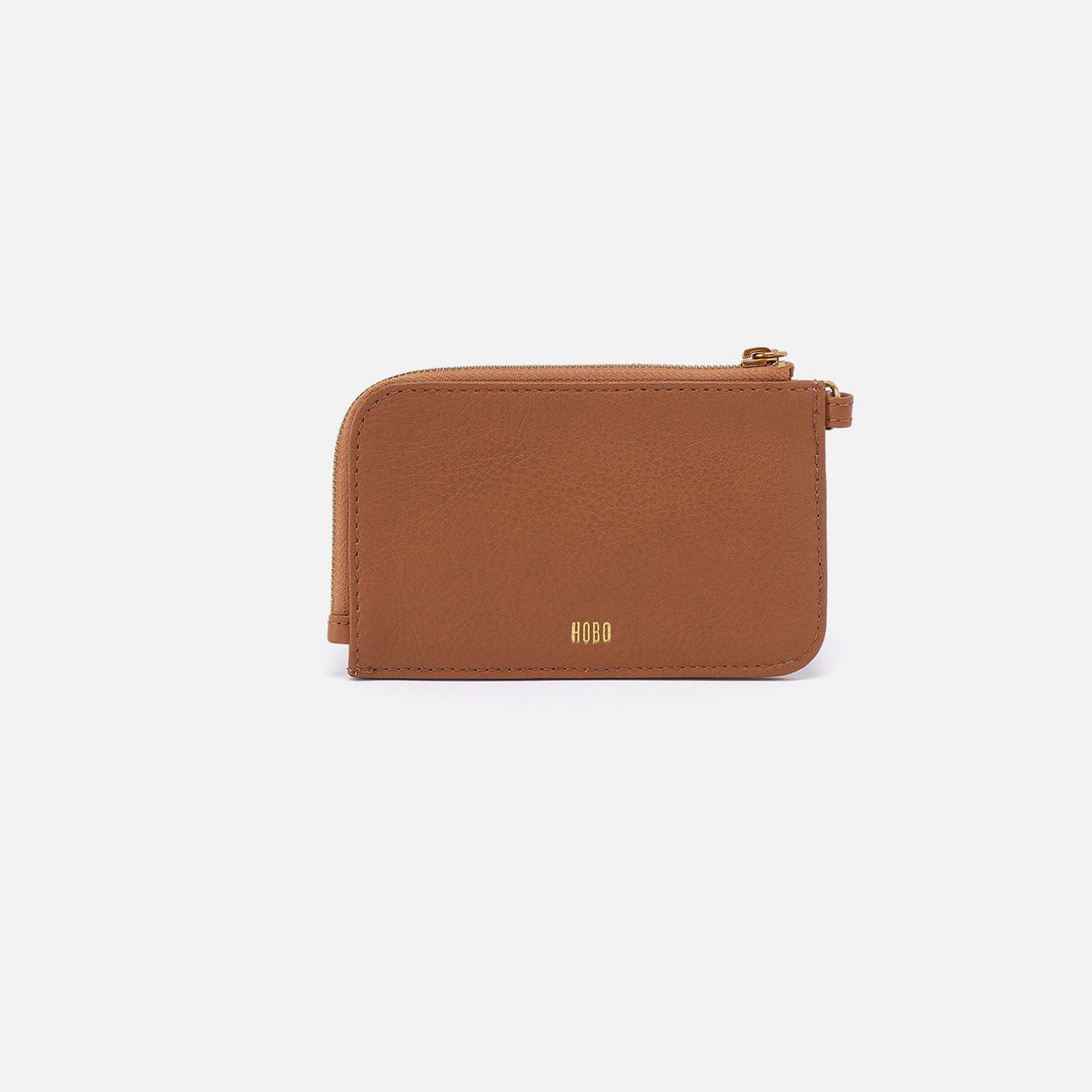 Tabby Card Wristlet In Pebbled Leather - Warm Honey | HOBO