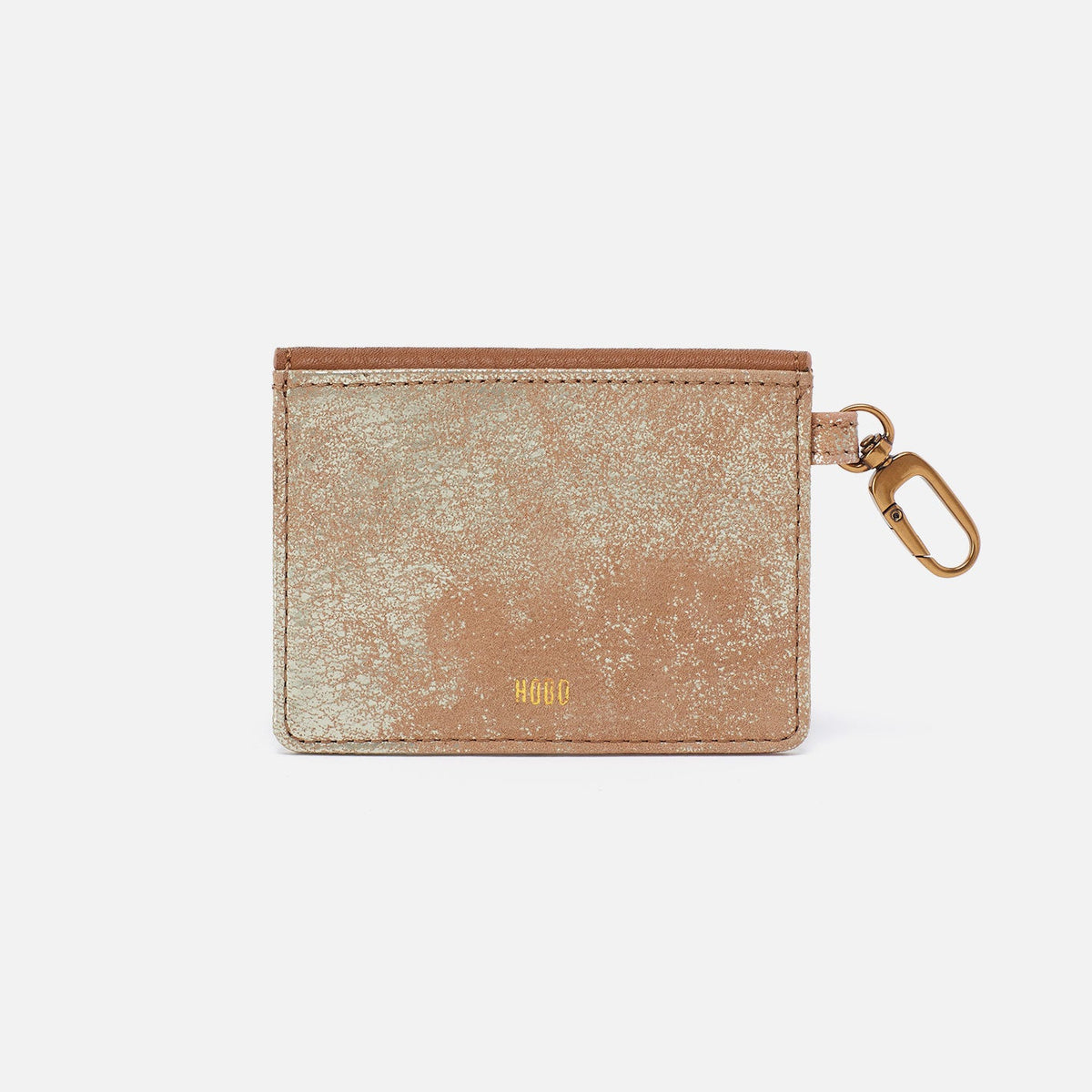 Tabby Flap Card Case In Metallic Leather - Saddle Stardust | HOBO