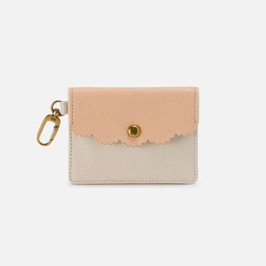 Tabby Flap Card Case In Pebbled Leather - Birch | HOBO