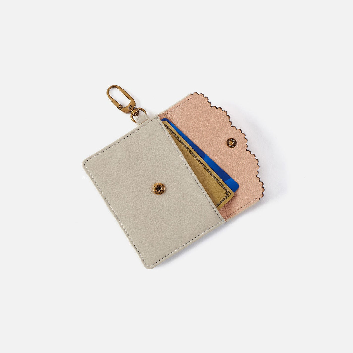 Tabby Flap Card Case In Pebbled Leather - Birch | HOBO