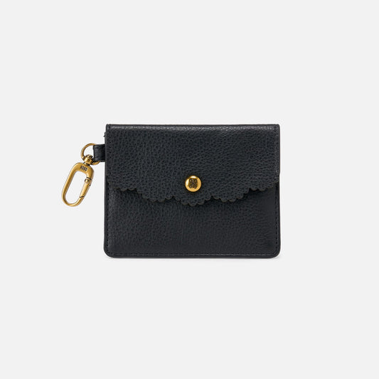 Tabby Flap Card Case In Pebbled Leather - Black | HOBO