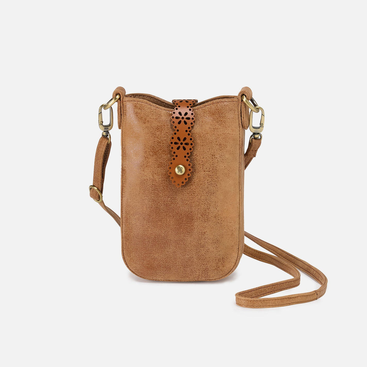 Tabby Phone Crossbody In Buffed Leather - Whiskey | HOBO