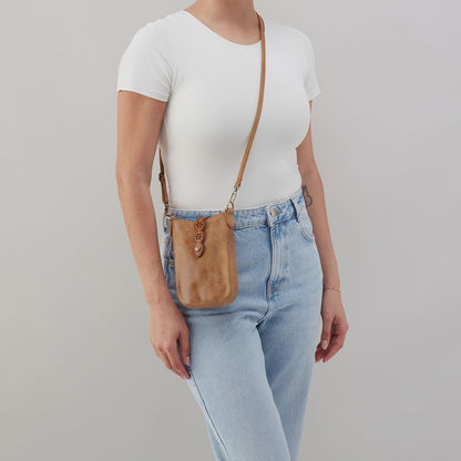 Tabby Phone Crossbody In Buffed Leather - Whiskey | HOBO