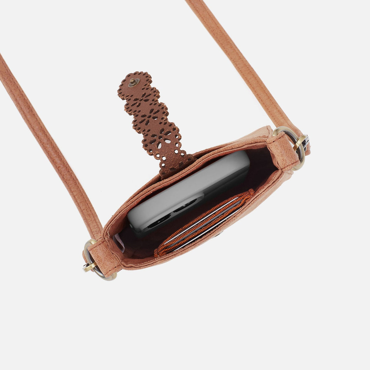 Tabby Phone Crossbody In Buffed Leather - Whiskey | HOBO