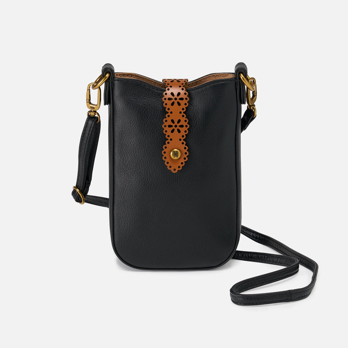 Tabby Phone Crossbody In Pebbled Leather - Black | HOBO
