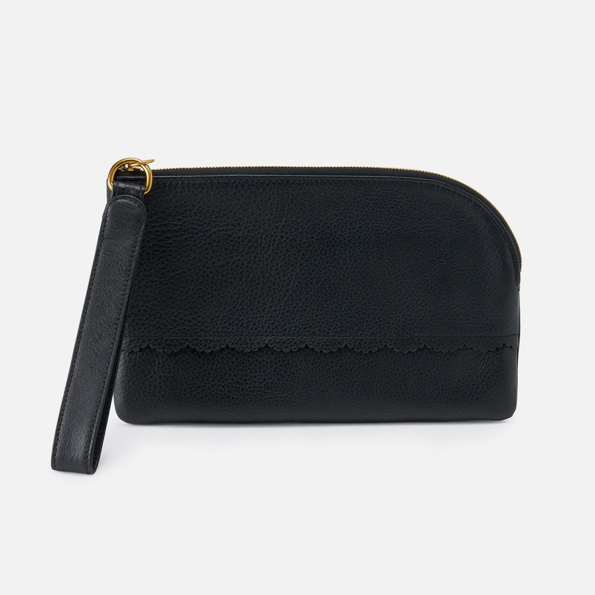 Tabby Wristlet In Pebbled Leather - Black | HOBO