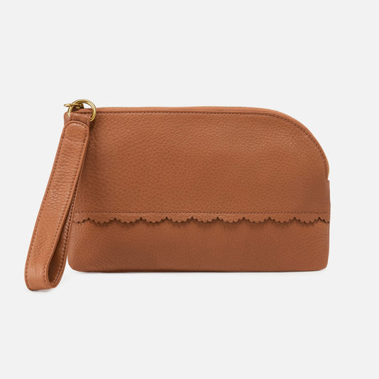 Tabby Wristlet In Pebbled Leather - Warm Honey | HOBO
